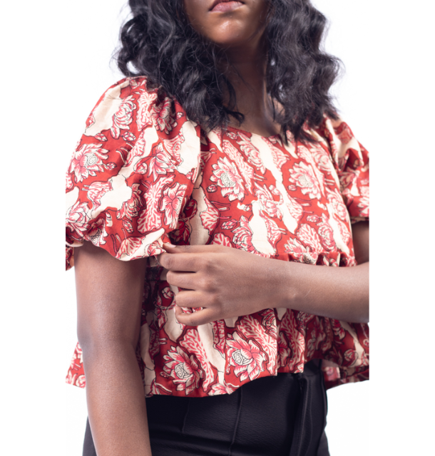 Autumn Bloom Peplum Top