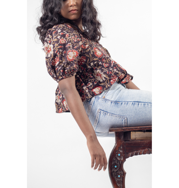 Mindnight Bloom Peplum Top