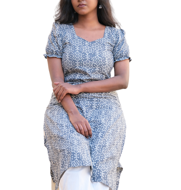 Grey Blossom Kurti — Naturally Dyed (Veggies & Fruits)