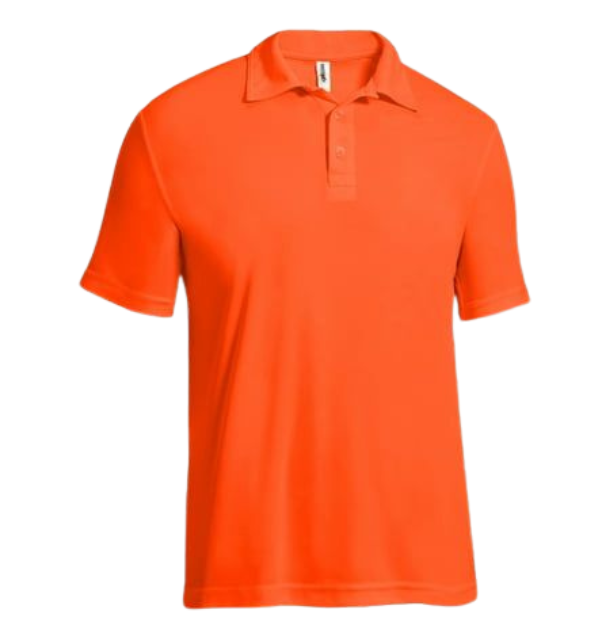 Orange Microfiber Polyester Polo Neck T shirt