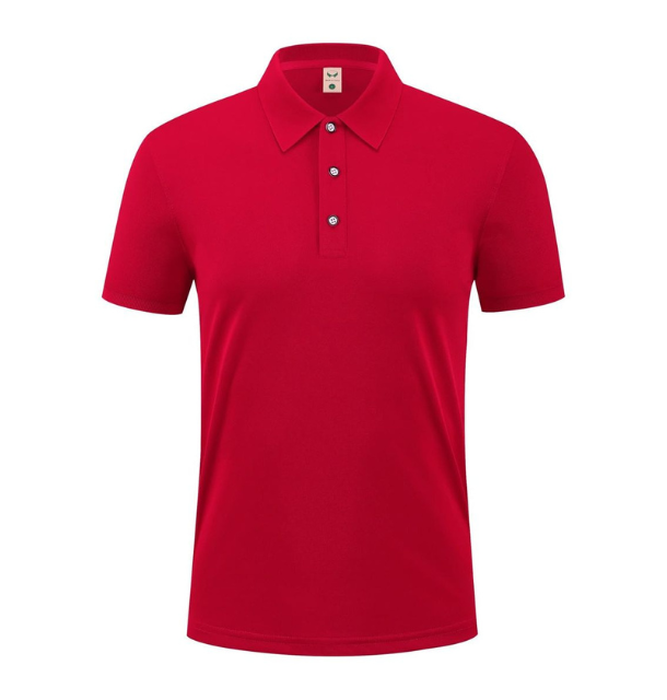 Red Microfiber Polyester Polo Neck T shirt