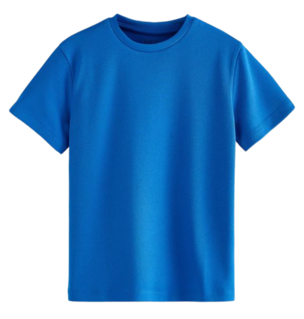 Blue  Microfiber Polyester  Round Neck