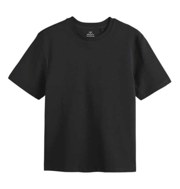 Black  Microfiber Polyester  Round Neck