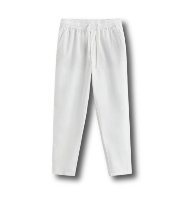 White Mens Microfiber Polyester Pants