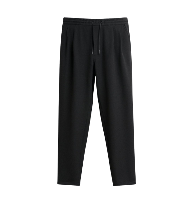 Black Mens Microfiber Polyester Pants