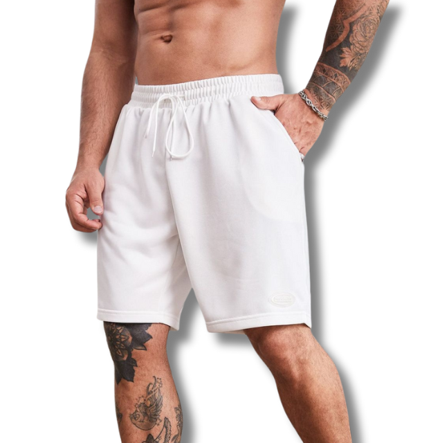 White Mens Microfiber Polyester Shorts