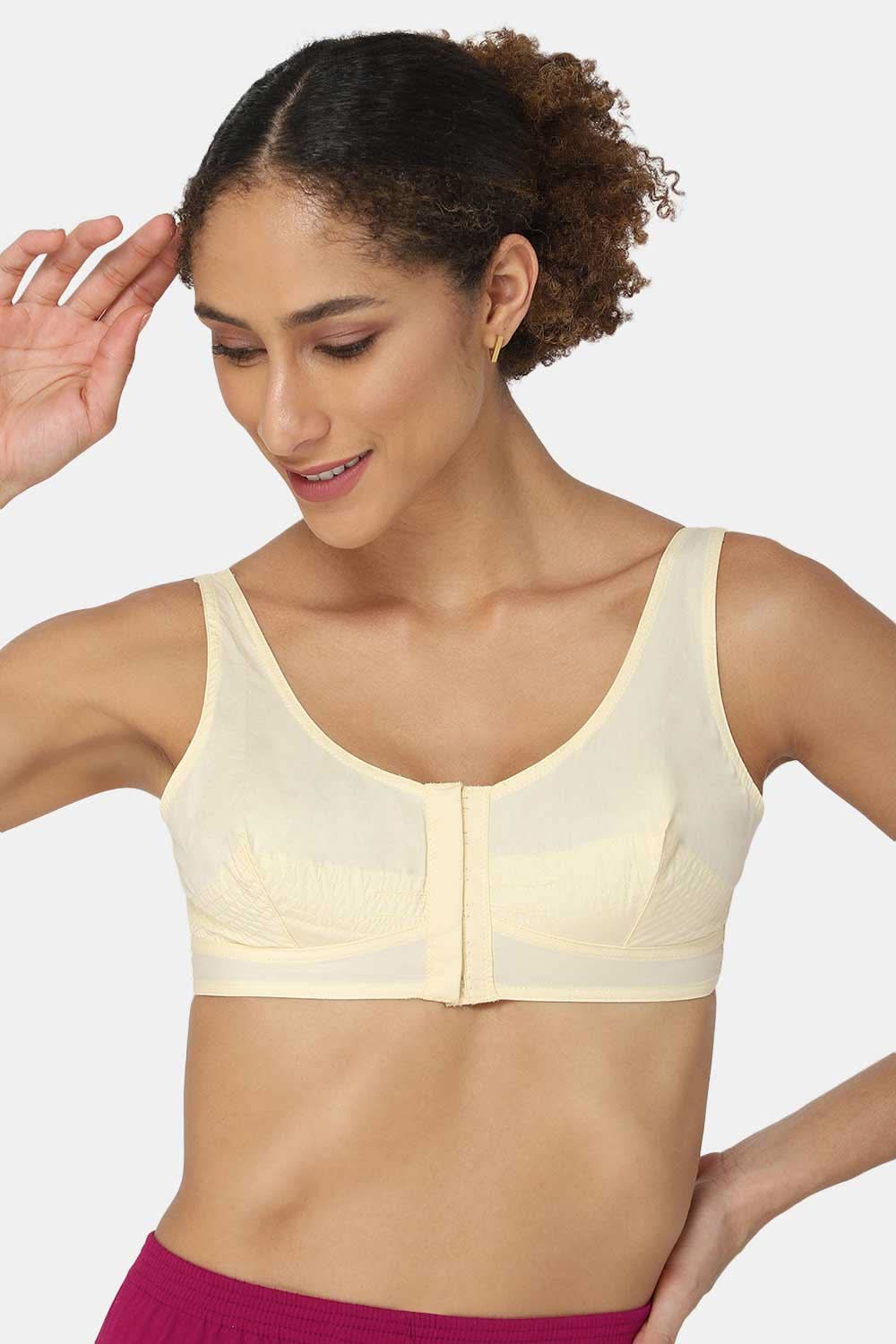 High Coverage Non-Wired Non-Padded Broad Strap Front Open Saree Bra 