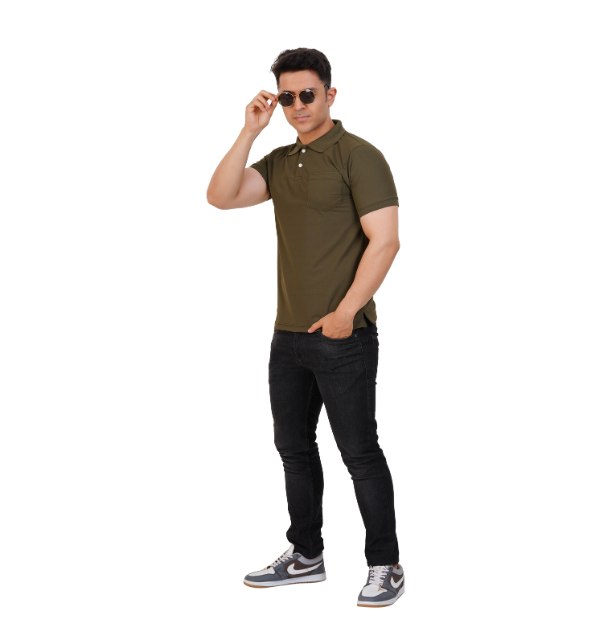 GSN Casual Polo T Shirt – Olive Green