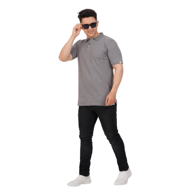 True Deer Classic Polo T-Shirt – Ash Grey | GSN