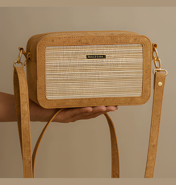 Box Sling Bag Banana Fiber + Cork