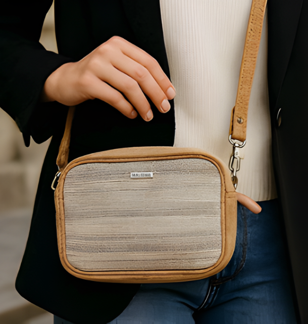 Unisex Sling Bag Banana Fiber + Cork