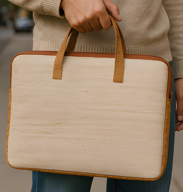 Laptop Bag Banana Fiber + Cork
